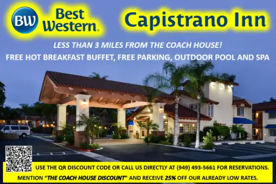 The Best Western - Capistrano Inn - receive 15% off